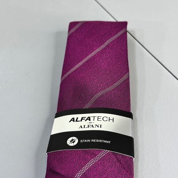 ALFANI ALFATECH Mens Necktie Louise Stripe Fusion Stain Resistant New‎ - Picture 1 of 9